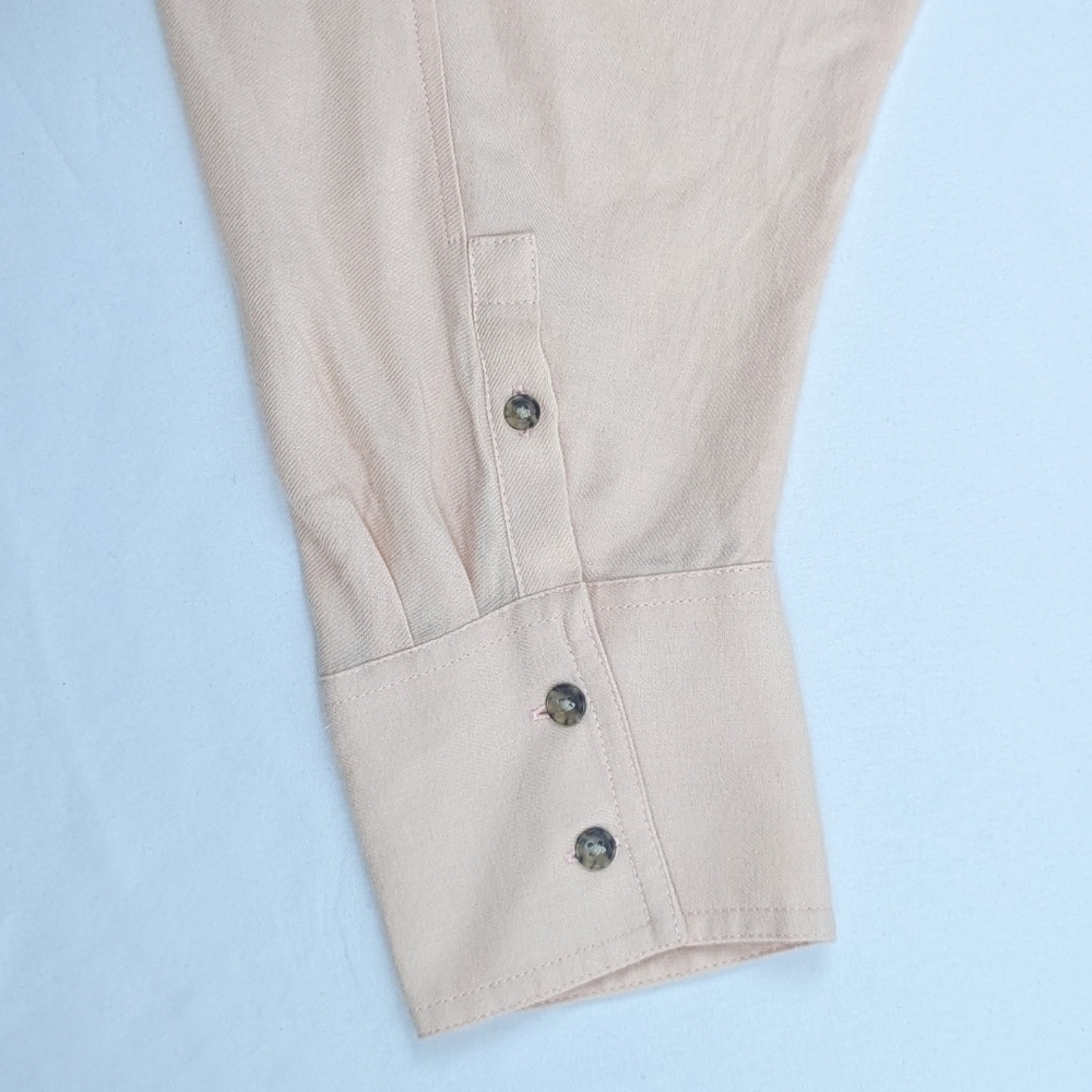 Madewell Heathered Flannel Shirt Button Down Long Dolman Sleeves XL Pink NWT - Picture 12 of 15